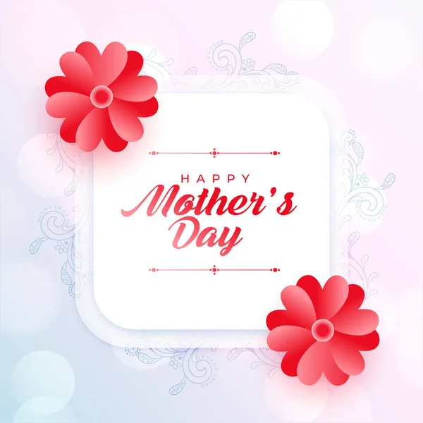 Beautiful Flower Mothers Day Greeting Card Social Media — Vector de stock