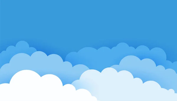 Papier Stil Wolken Hintergrund Auf Blauem Himmel — Stockvektor