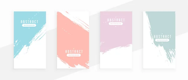 Pastel Colors Abstract Grunge Banners Set — Stockvektor