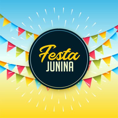 festa junina celebration background with party flags