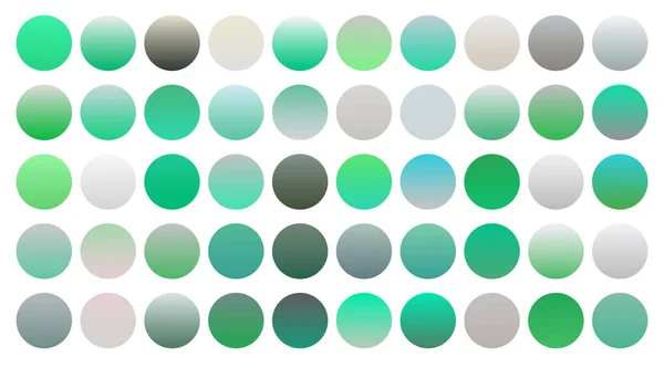 Big Set Green Gradients Colors Combination — Vector de stock