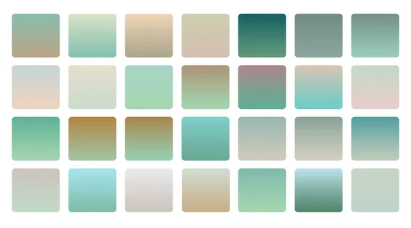 Soft Desaturated Green Color Gradients Set — Stockvektor