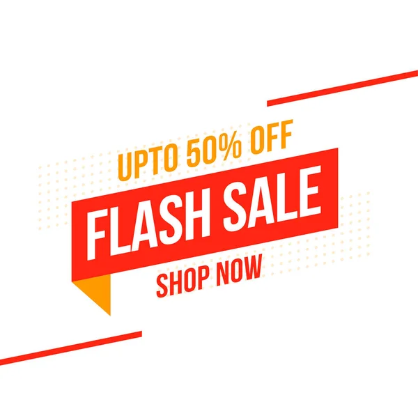 Flash Sale Flat Style Banner Offer Details — Vetor de Stock