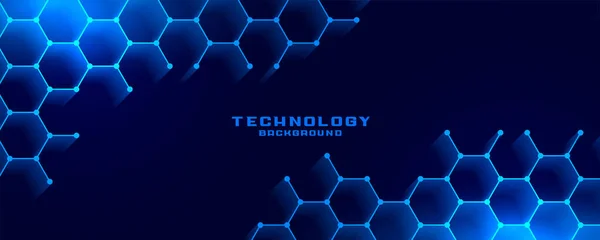 Blue Hexagonal Mesh Technology Background — Stockový vektor