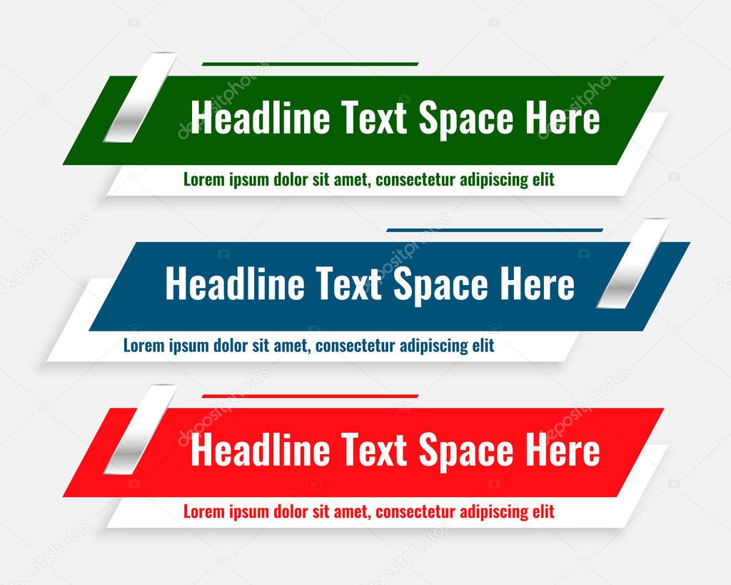 stylish modern lower third banner template design