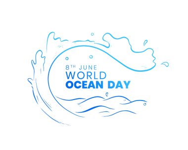 Dünya okyanus günü arka planında deniz dalgası sıçraması