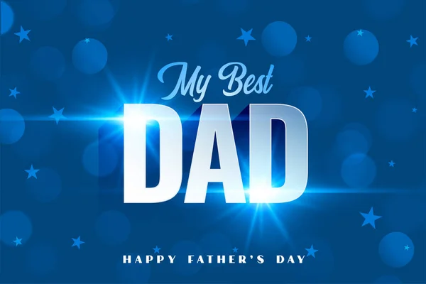 Father Day Blue Card Best Dad Message — Stock Vector
