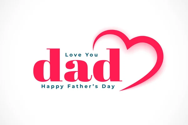 Simple Love You Dad Father Day Heart Background — Vector de stock