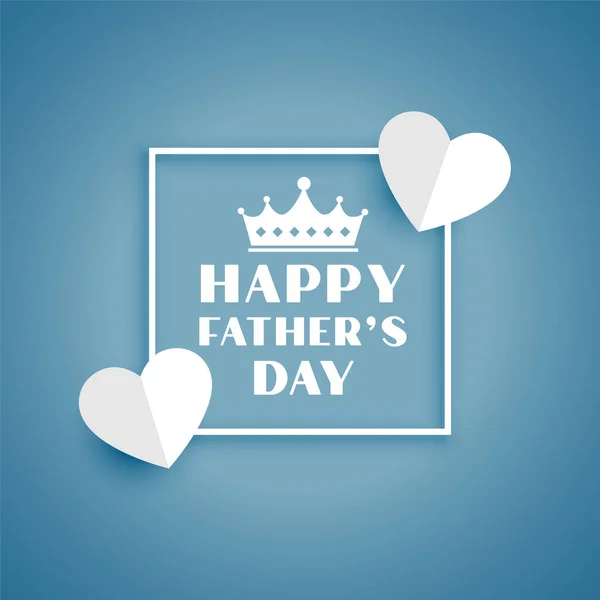 Paper Style Happy Father Day Card Crown — Stockvektor