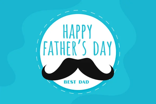 Flat Blue Happy Father Day Greeting Design — Vector de stock