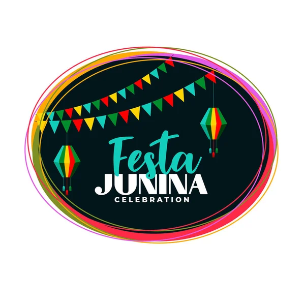 Festa Junina Celebration Card Decorative Elements — Vector de stock