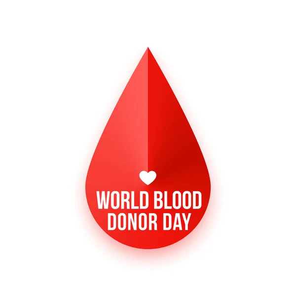 Mundo Doador Sangue Dia Cartaz Com Gota Sangue — Vetor de Stock