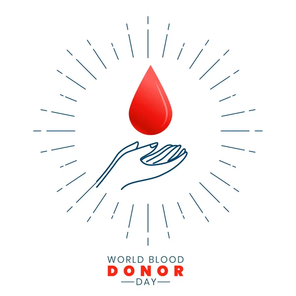 Salvar Conceito Gota Sangue Para Dia Doador Sangue — Vetor de Stock