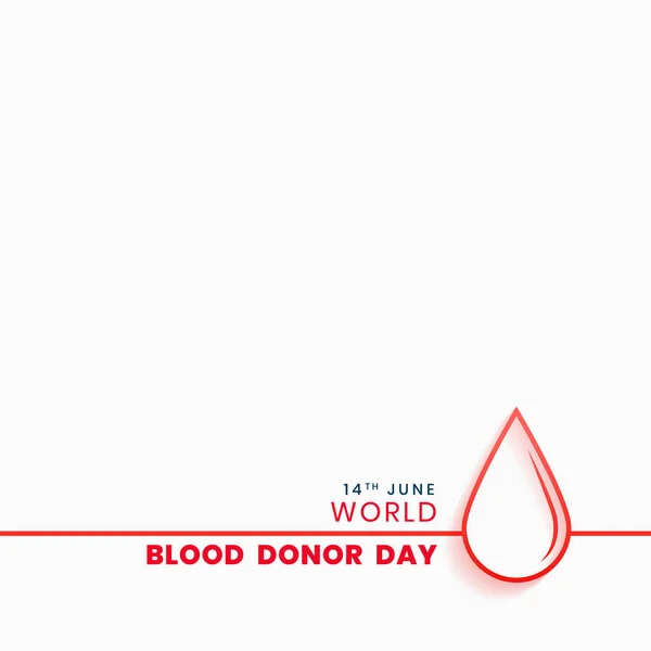Doador Sangue Dia Cartaz Estilo Linha — Vetor de Stock