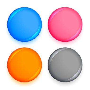 gerçekçi daire düğmeleri dört renkte
