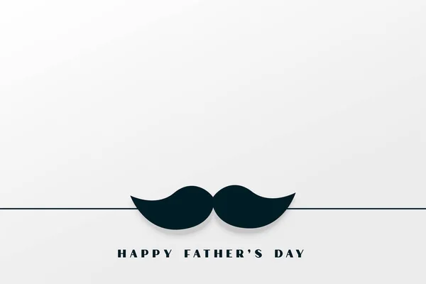 Happy Father Day Flat Style Simple Background Mustache — Stock Vector