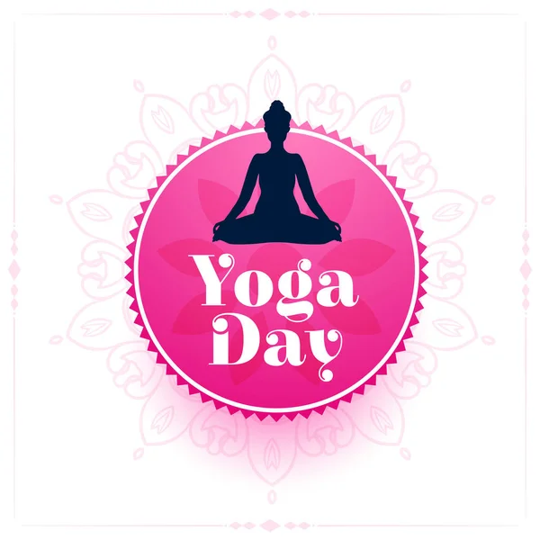 internatiional day of yoga with female silhouette background