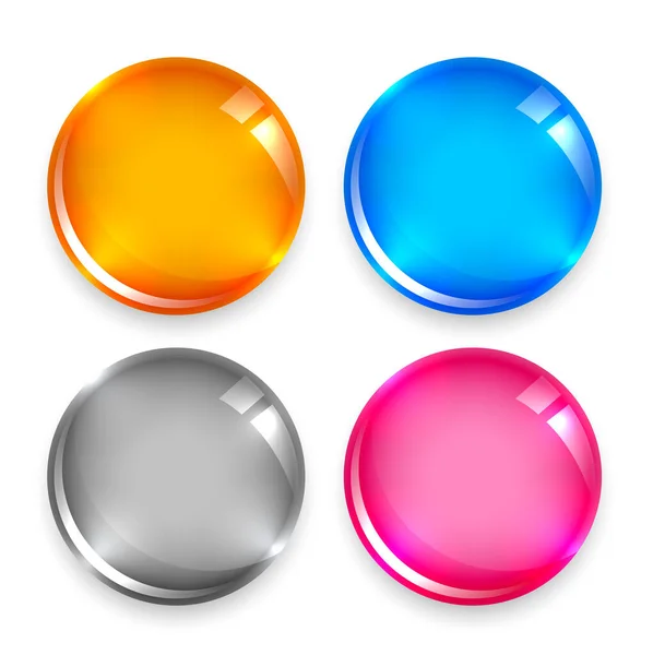 Boutons Ronds Brillants Quatre Couleurs — Image vectorielle