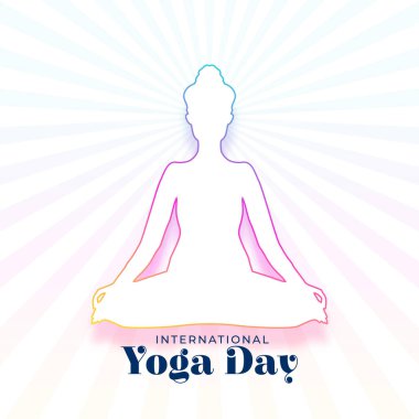 Canlı renklerle basit yoga günü arkaplanı