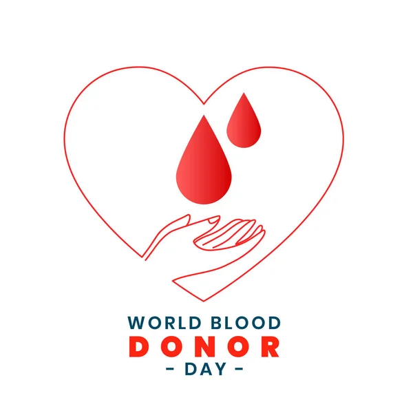 Journée Mondiale Des Donneurs Sang Avec Sauver Main — Image vectorielle