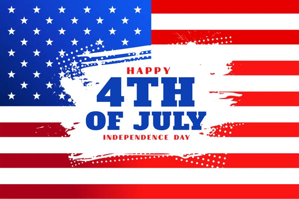 Ευτυχισμένο Τέταρτο Της Αμερικανικής Ημέρας Ανεξαρτησίας Φόντο Σημαία — Διανυσματικό Αρχείο