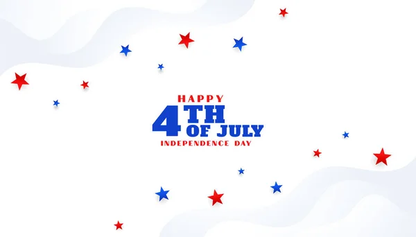 Simple Happy 4Th July Independence Day Stylish Star Background — Stock Vector