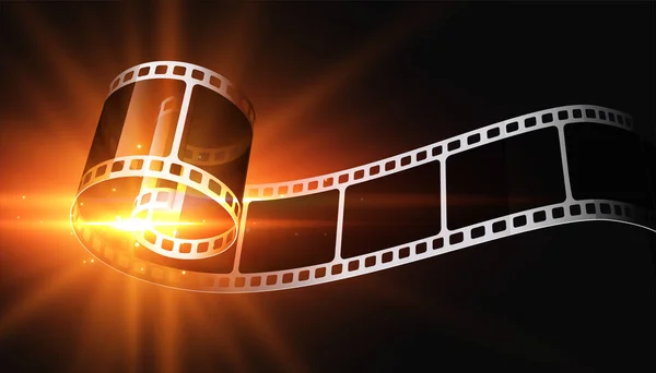 Film Strip Met Gloeiende Licht Achtergrond — Stockvector