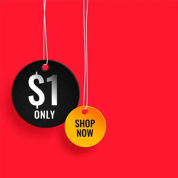 Dollar One Only Sale Shopping Banner Design — Stockvektor