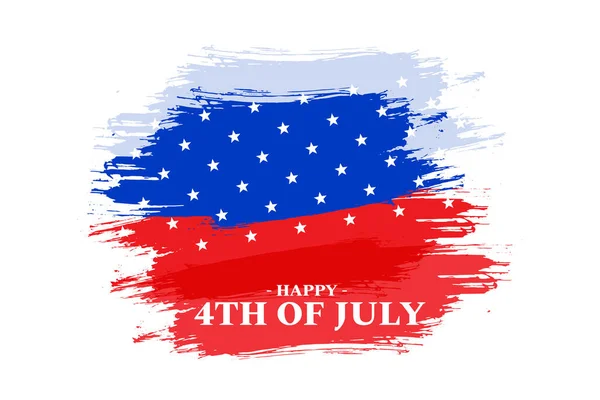 Χαρούμενη Ημέρα Ανεξαρτησίας Ηνωμένες Πολιτείες Της Αμερικής Στυλ Πινέλο Μπογιάς — Διανυσματικό Αρχείο