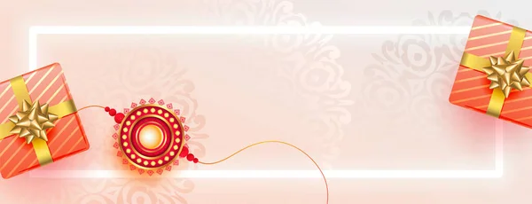 Beautiful Hindu Traditional Raksha Bandhan Banner Text Space — Vetor de Stock