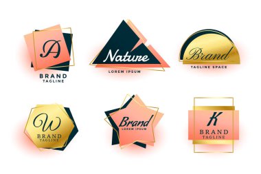 Lüks kraliyet düğün logosu. Altı kişilik.