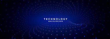mavi teknoloji parçacıkları pankart tasarımı