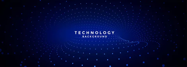 Design Banner Partículas Tecnologia Azul —  Vetores de Stock