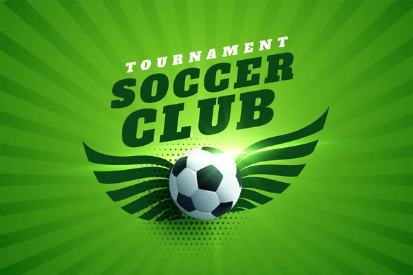 Soccer Football Tournament Club Green Background — Stock Vector