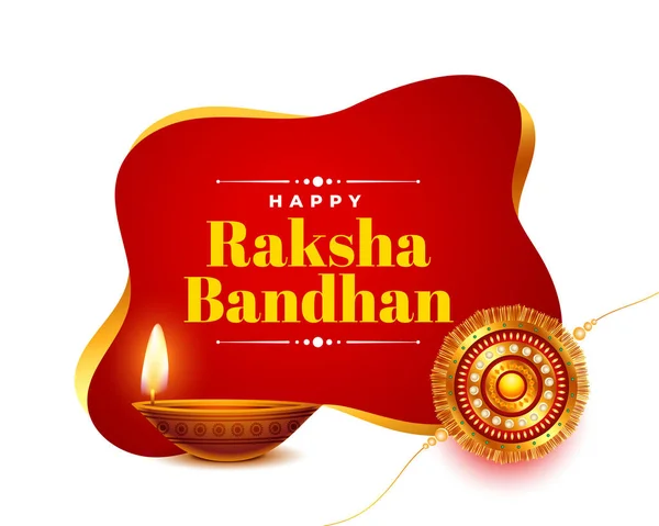 Hindu Festival Raksha Bandhan Background Diya Rakhi Design — Stockový vektor