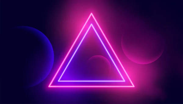 Neon Triangle Frame Red Purple Pink Color — Archivo Imágenes Vectoriales