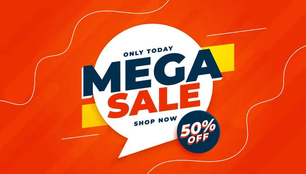 Mega Sale Offer Banner Chat Bubble Design — Stock vektor