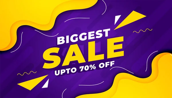 Abstract Style Big Sale Banner Yellow Purple Color — Διανυσματικό Αρχείο