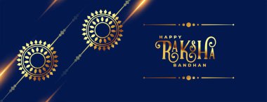 Hindu festivali raksha bandhan altın renginde bayrak 