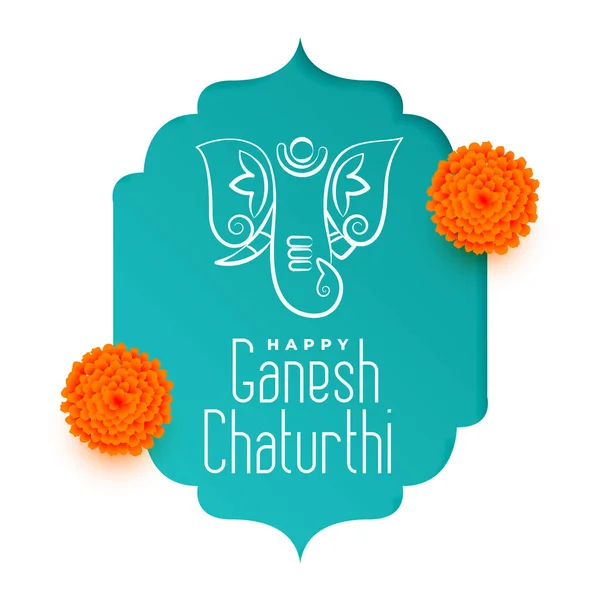 Stylish Ganesh Chaturthi Celebration Greeting Lord Ganesha Design — Stok Vektör