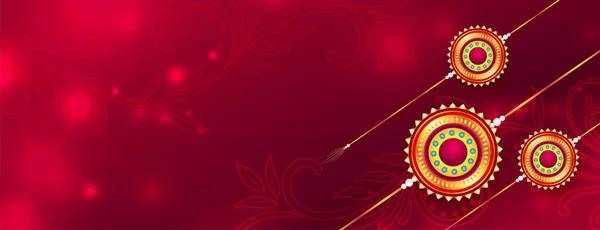 Realistic Red Raksha Bandhan Background Text Space — Stock vektor