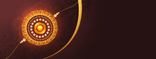 Realistische Rakhi Voor Indiaanse Festival Raksha Bandhan Groet Banner — Stockvector