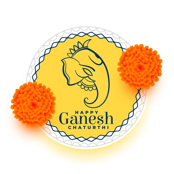 Decorative Ganesh Chaturthi Traditional Background Floral Design — Stok Vektör