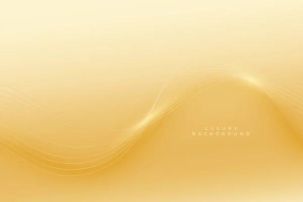 Beautiful Golden Lines Wave Luxury Background — Stok Vektör