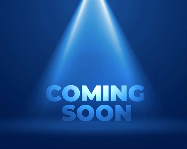 Coming Soon Blue Background Studio Focus Light — 스톡 벡터