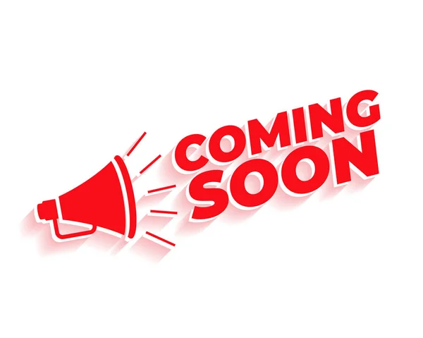 Coming Soon Announcement Background Megaphone — Archivo Imágenes Vectoriales