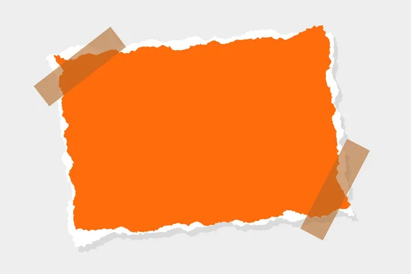 Realistisch Gescheurd Ripper Oranje Papieren Frame Achtergrond — Stockvector