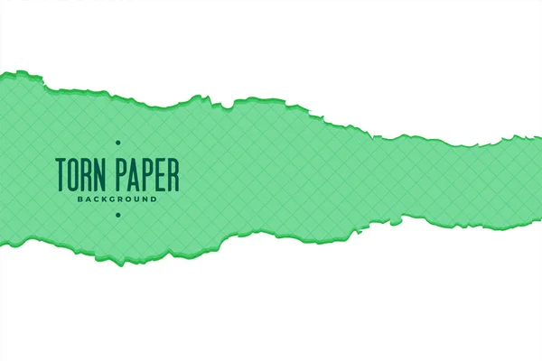 Green Torn Ripped Paper Sheet Background — стоковый вектор