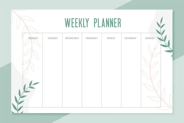 Weekly Planner Todo List Organizer Template Design — стоковый вектор