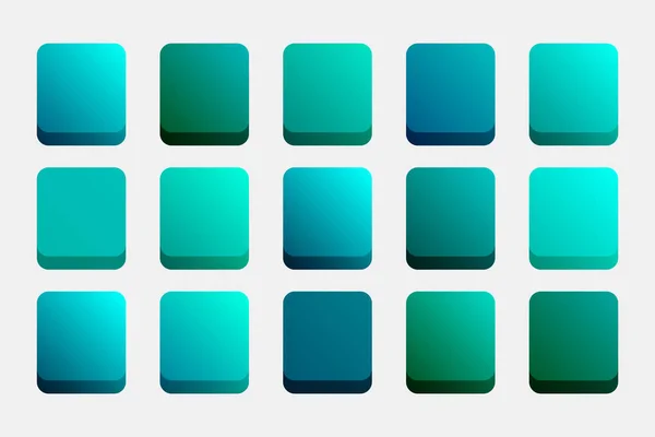 Turquoise Color Combination Gradient Set —  Vetores de Stock